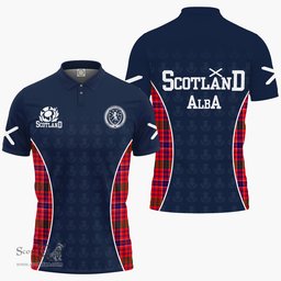 ScotsTee Shop Scottish MacRae Clan Crest Scotland Alba And Scottish Tartan Polo Shirt
