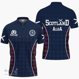 ScotsTee Shop Scottish MacBrayne Clan Crest Scotland Alba And Scottish Tartan Polo Shirt