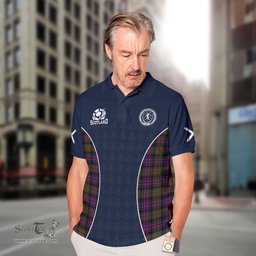 ScotsTee Shop Scottish MacBrayne Clan Crest Scotland Alba And Scottish Tartan Polo Shirt