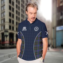 ScotsTee Shop Scottish Ogilvie Clan Crest Scotland Alba And Scottish Tartan Polo Shirt
