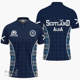 ScotsTee Shop Scottish Napier Clan Crest Scotland Alba And Scottish Tartan Polo Shirt