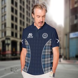 ScotsTee Shop Scottish Napier Clan Crest Scotland Alba And Scottish Tartan Polo Shirt