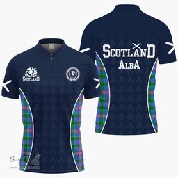 ScotsTee Shop Scottish Ralston Clan Crest Scotland Alba And Scottish Tartan Polo Shirt