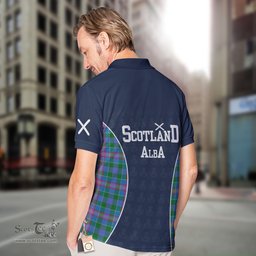 ScotsTee Shop Scottish Ralston Clan Crest Scotland Alba And Scottish Tartan Polo Shirt