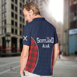 ScotsTee Shop Scottish Seton Clan Crest Scotland Alba And Scottish Tartan Polo Shirt