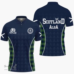 ScotsTee Shop Scottish Mow Clan Crest Scotland Alba And Scottish Tartan Polo Shirt