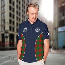 ScotsTee Shop Scottish Middleton Clan Crest Scotland Alba And Scottish Tartan Polo Shirt