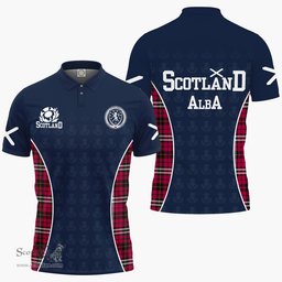 ScotsTee Shop Scottish Little Clan Crest Scotland Alba And Scottish Tartan Polo Shirt