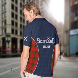 ScotsTee Shop Scottish MacQuarrie Clan Crest Scotland Alba And Scottish Tartan Polo Shirt
