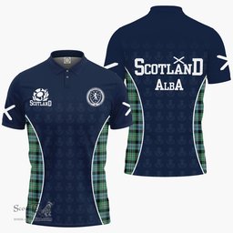 ScotsTee Shop Scottish Melville Clan Crest Scotland Alba And Scottish Tartan Polo Shirt