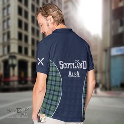ScotsTee Shop Scottish Melville Clan Crest Scotland Alba And Scottish Tartan Polo Shirt