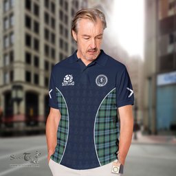 ScotsTee Shop Scottish Melville Clan Crest Scotland Alba And Scottish Tartan Polo Shirt