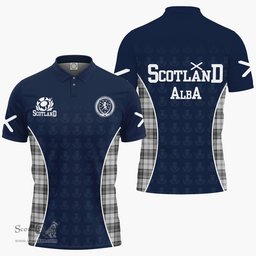 ScotsTee Shop Scottish Glendinning Clan Crest Scotland Alba And Scottish Tartan Polo Shirt