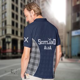 ScotsTee Shop Scottish Glendinning Clan Crest Scotland Alba And Scottish Tartan Polo Shirt