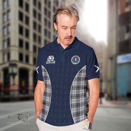ScotsTee Shop Scottish Glendinning Clan Crest Scotland Alba And Scottish Tartan Polo Shirt