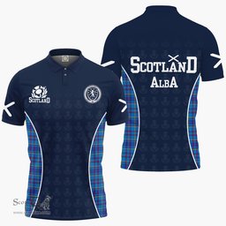 ScotsTee Shop Scottish Mercer Clan Crest Scotland Alba And Scottish Tartan Polo Shirt