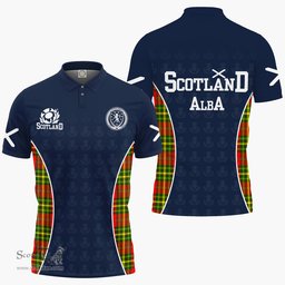 ScotsTee Shop Scottish Leask Clan Crest Scotland Alba And Scottish Tartan Polo Shirt
