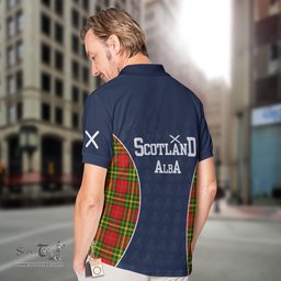 ScotsTee Shop Scottish Leask Clan Crest Scotland Alba And Scottish Tartan Polo Shirt