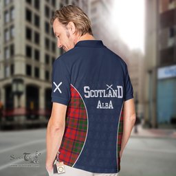 ScotsTee Shop Scottish Stewart of Appin Clan Crest Scotland Alba And Scottish Tartan Polo Shirt