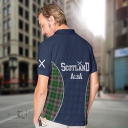 ScotsTee Shop Scottish Gray Clan Crest Scotland Alba And Scottish Tartan Polo Shirt