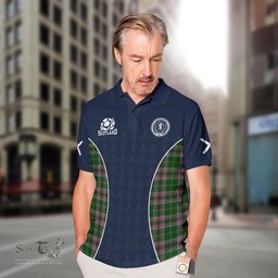 ScotsTee Shop Scottish Gray Clan Crest Scotland Alba And Scottish Tartan Polo Shirt