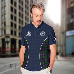 ScotsTee Shop Scottish Morrison Clan Crest Scotland Alba And Scottish Tartan Polo Shirt