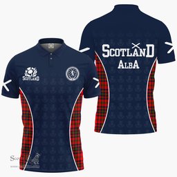 ScotsTee Shop Scottish Matheson Clan Crest Scotland Alba And Scottish Tartan Polo Shirt