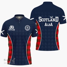ScotsTee Shop Scottish Grant Clan Crest Scotland Alba And Scottish Tartan Polo Shirt
