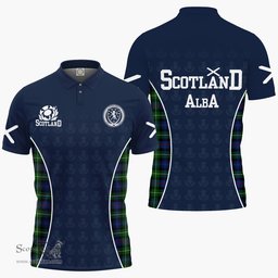 ScotsTee Shop Scottish MacKenzie Clan Crest Scotland Alba And Scottish Tartan Polo Shirt