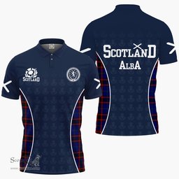 ScotsTee Shop Scottish Wedderburn Clan Crest Scotland Alba And Scottish Tartan Polo Shirt