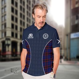 ScotsTee Shop Scottish Wedderburn Clan Crest Scotland Alba And Scottish Tartan Polo Shirt