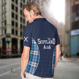 ScotsTee Shop Scottish Roberton Clan Crest Scotland Alba And Scottish Tartan Polo Shirt