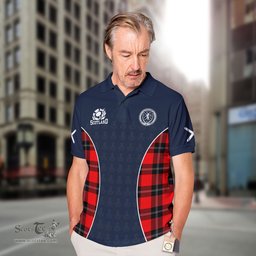 ScotsTee Shop Scottish Ramsay Clan Crest Scotland Alba And Scottish Tartan Polo Shirt