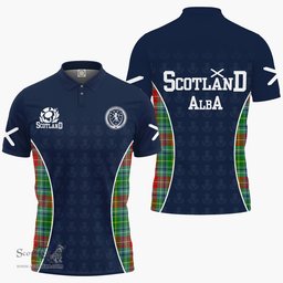 ScotsTee Shop Scottish Muirhead Clan Crest Scotland Alba And Scottish Tartan Polo Shirt