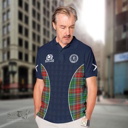 ScotsTee Shop Scottish Muirhead Clan Crest Scotland Alba And Scottish Tartan Polo Shirt