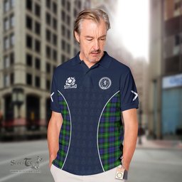 ScotsTee Shop Scottish Meldrum Clan Crest Scotland Alba And Scottish Tartan Polo Shirt