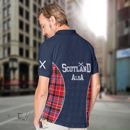 ScotsTee Shop Scottish Straiton Clan Crest Scotland Alba And Scottish Tartan Polo Shirt