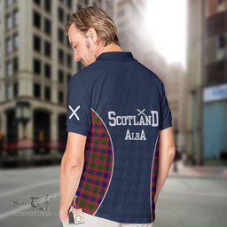 ScotsTee Shop Scottish MacIntyre Clan Crest Scotland Alba And Scottish Tartan Polo Shirt