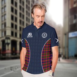 ScotsTee Shop Scottish MacIntyre Clan Crest Scotland Alba And Scottish Tartan Polo Shirt