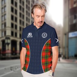 ScotsTee Shop Scottish Turnbull Clan Crest Scotland Alba And Scottish Tartan Polo Shirt