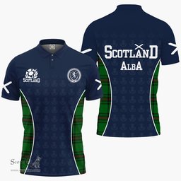 ScotsTee Shop Scottish Orrock Clan Crest Scotland Alba And Scottish Tartan Polo Shirt