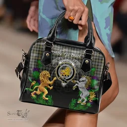 ScotsTee Shop Scottish Campbell Argyll Weathered Clan Crest Tartan Lion Unicorn Thistle Shoulder Handbag