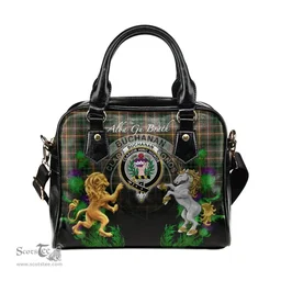 ScotsTee Shop Scottish Buchanan Hunting Clan Crest Tartan Lion Unicorn Thistle Shoulder Handbag