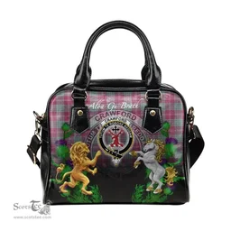 ScotsTee Shop Scottish Crawford Ancient Clan Crest Tartan Lion Unicorn Thistle Shoulder Handbag