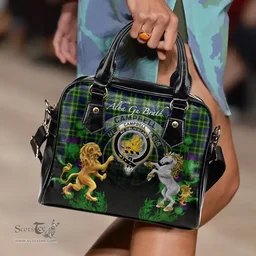 ScotsTee Shop Scottish Campbell of Breadalbane Modern Clan Crest Tartan Lion Unicorn Thistle Shoulder Handbag