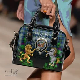 ScotsTee Shop Scottish Baillie Ancient Clan Crest Tartan Lion Unicorn Thistle Shoulder Handbag
