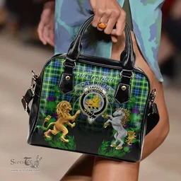 ScotsTee Shop Scottish Campbell of Breadalbane Ancient Clan Crest Tartan Lion Unicorn Thistle Shoulder Handbag