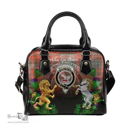 ScotsTee Shop Scottish MacDougall Ancient Clan Crest Tartan Lion Unicorn Thistle Shoulder Handbag