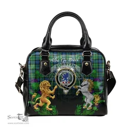 ScotsTee Shop Scottish Forsyth Ancient Clan Crest Tartan Lion Unicorn Thistle Shoulder Handbag