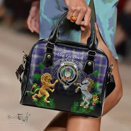 ScotsTee Shop Scottish Kinnaird Clan Crest Tartan Lion Unicorn Thistle Shoulder Handbag